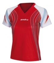 andro TALOS Women V-Neck red/aqua blue