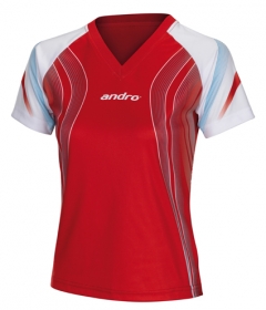 andro TALOS Women V-Neck red/aqua blue