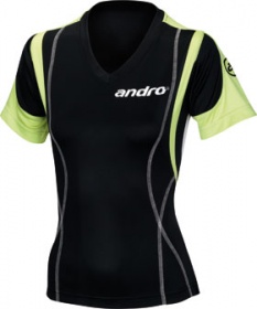 andro Shirt KAJANO V-Neck Women black/lime