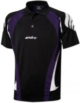 andro Polo PONCA Blk /Purple 100% Polyester IndoorDRY