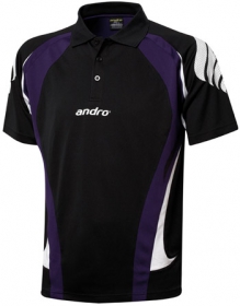 andro Polo PONCA Blk /Purple 100% Polyester IndoorDRY