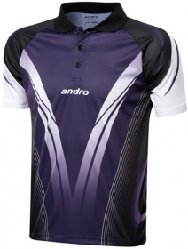 andro Polo TAJO Black /Purple 100% Polyester IndoorDRY