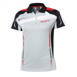 andro Polo Agus Women Grey/Red 100% Polyester IndoorDRY