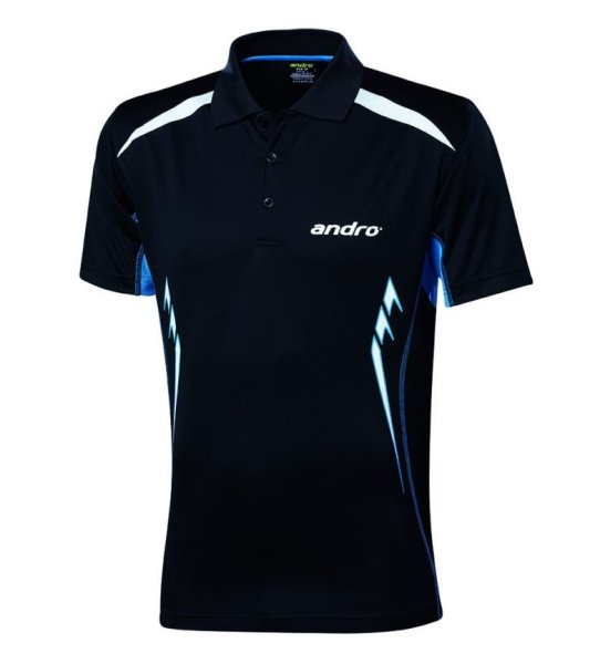 andro Polo Navas Black/Lt Blue 100% Polyester IndoorDRY