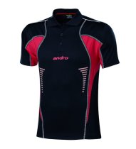 andro Polo Lasca Blk/Red 100% Polyester IndoorDRY