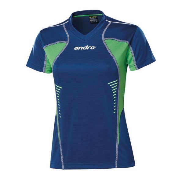 andro Polo Lasca Women Azure Blue/Green 100% IndoorDRY