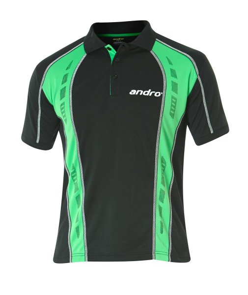 andro Polo Mago blk/green 100% Polyester IndoorDRY