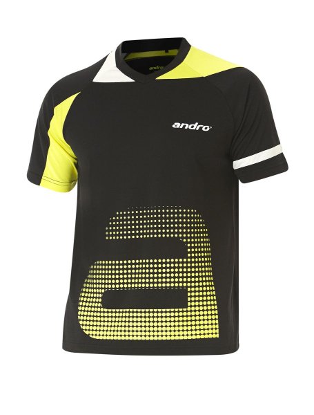 andro T-Shirt Yari Black/Yellow 100% Polyester"