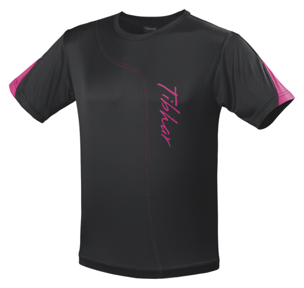 Tibhar T-Shirt SEAM Black/Purple 100% Polyester"