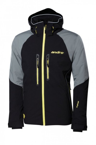 andro Outdoorjacket Viento black/grey/yellow
