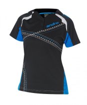 andro Polo Arakis Women Blk/Blue 100% Polyester IndoorDRY