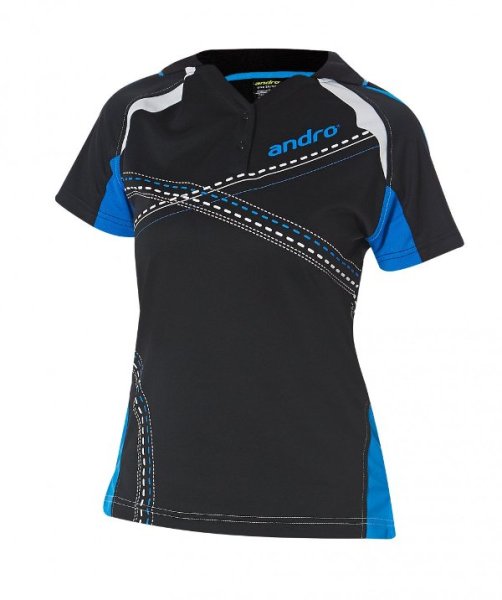 andro Polo Arakis Women Blk/Blue 100% Polyester IndoorDRY