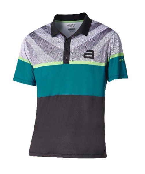 andro Polo Blake Blk /Green 100% Polyester IndoorDRY