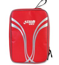 DHS Pro Table Tennis Bat Cover, Hold 2 Bats, Red/Silver