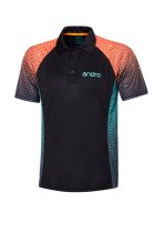 andro Polo Marley Black/Orange 100% Polyester IndoorDRY