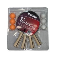 Radak Family Fun Set, 4 bats, 6 Balls, 1 Star - For fun Play