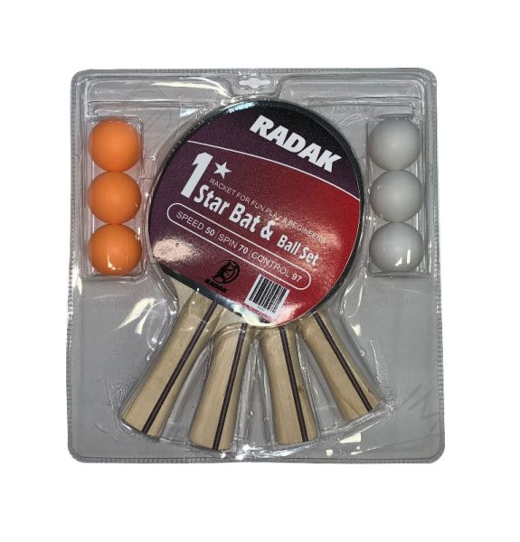 Radak Family Fun Set, 4 bats, 6 Balls, 1 Star - For fun Play